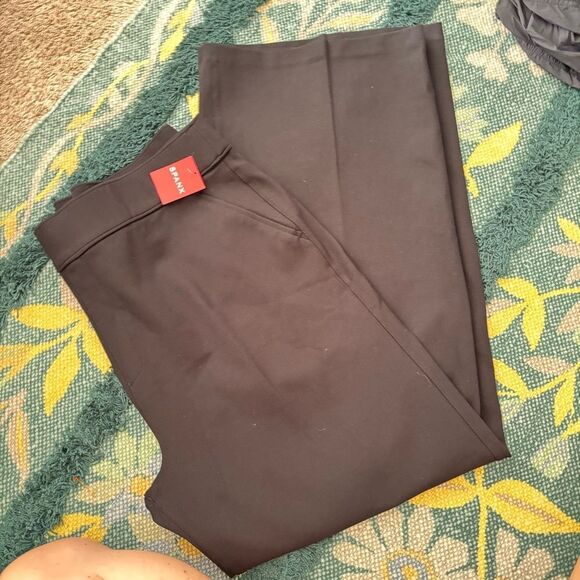 NWT Spanx The Perfect Pant Wide Leg Ponte Knit Medium Petite Black 3X - Picture 1 of 5